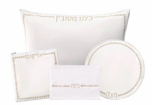 Picture of Faux Leather Pesach Set 4 Piece Inspired Cartier Design White Gold